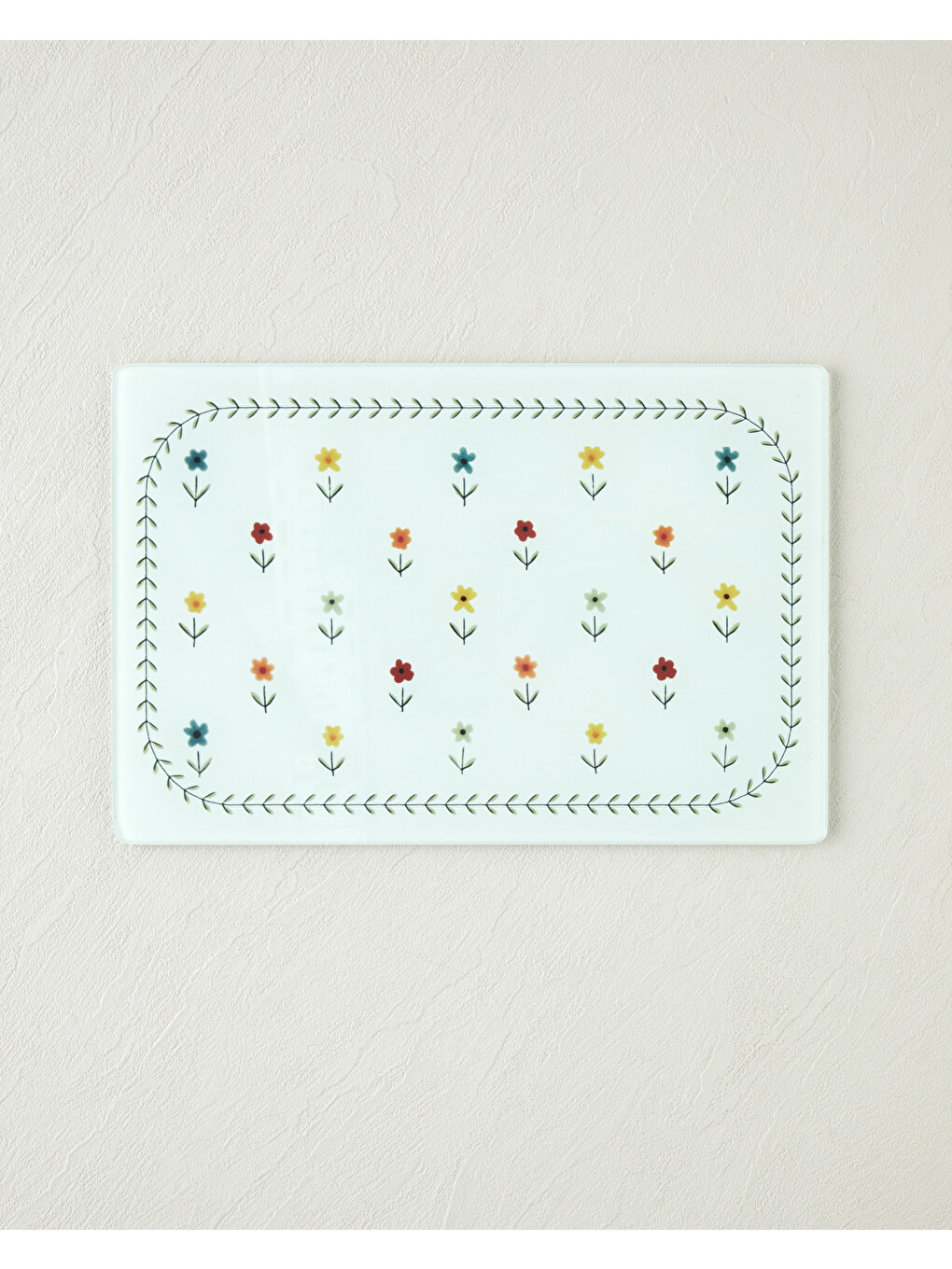 Beyaz Arnie Cam Kesme Tahtası 20x30 Cm Renkli