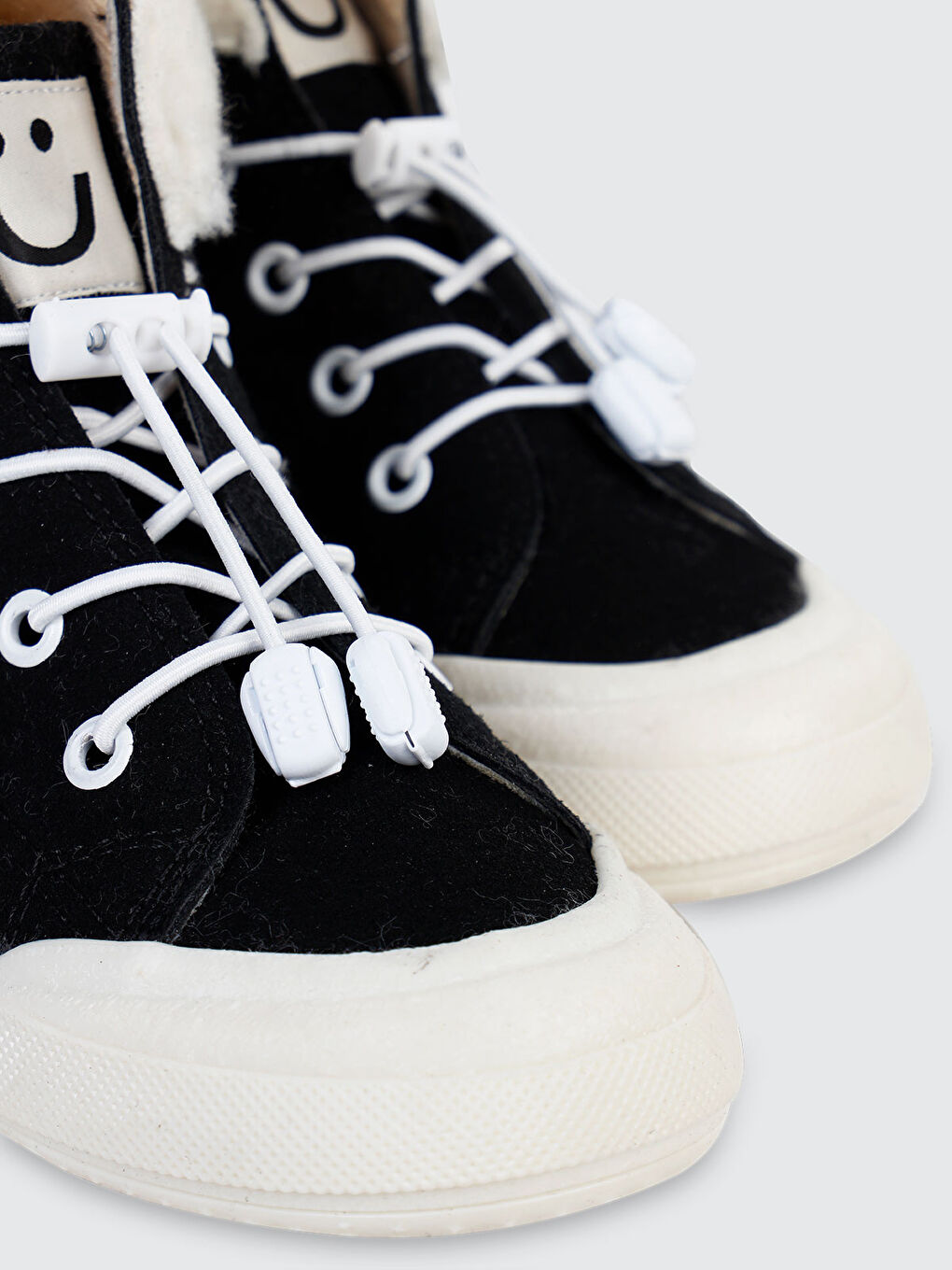 Sport Kız Çocuk Kürklü Uzun Spor Ayakkabı 31-35 Numara Siyah-4