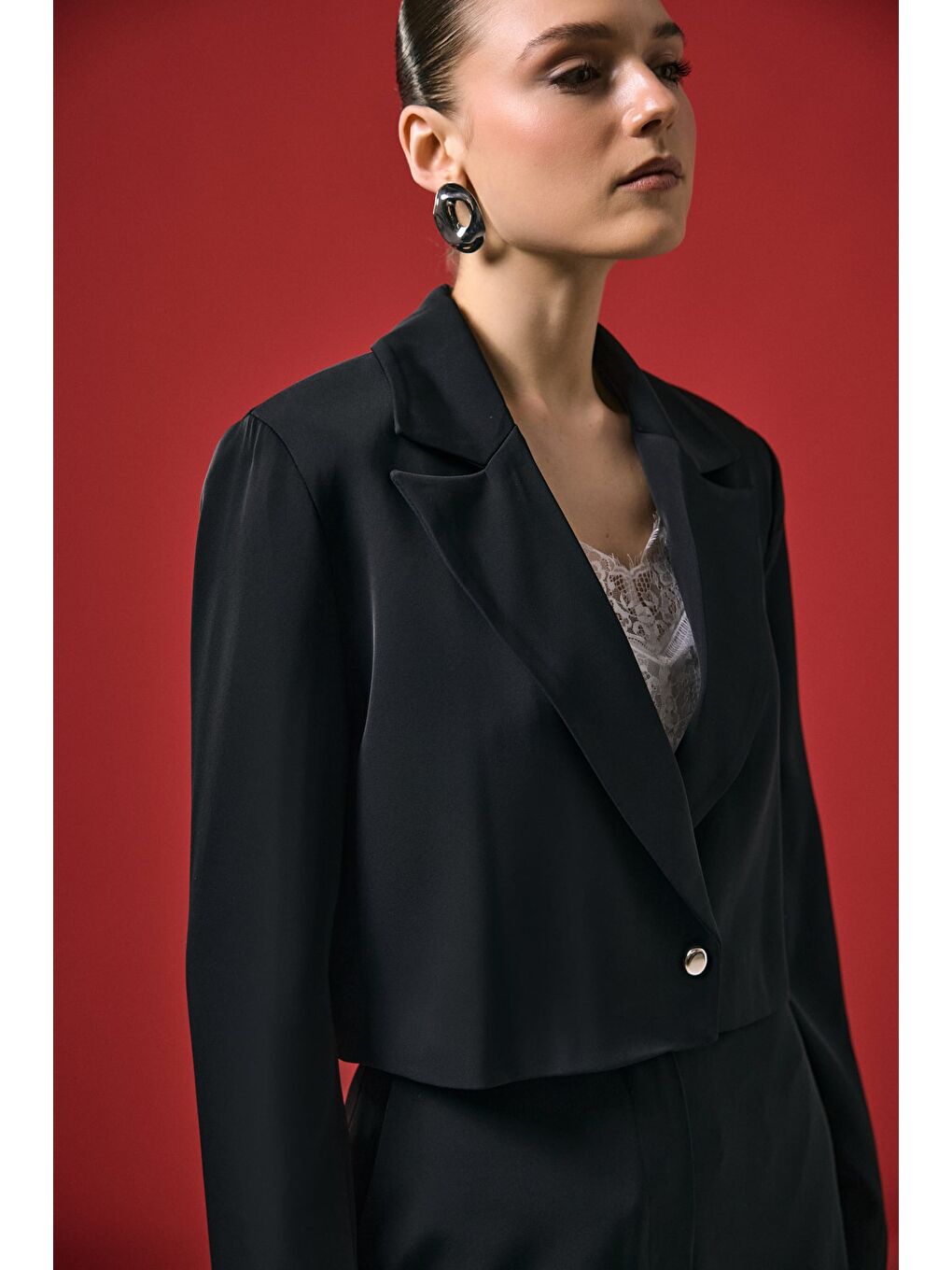 Mari Kısa Ceket - Siyah-5