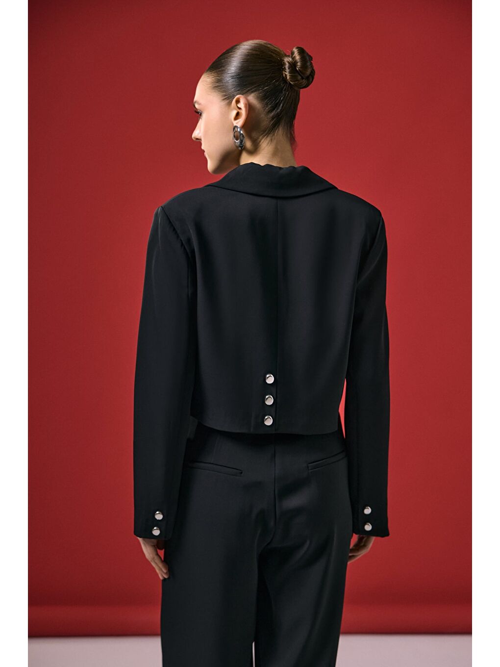 Mari Kısa Ceket - Siyah-6