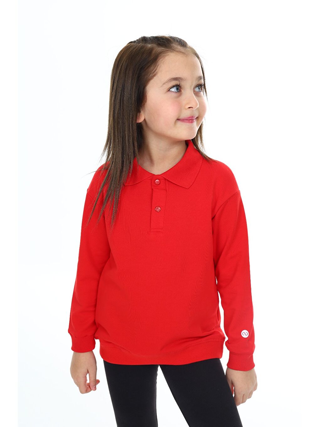 Kırmızı Kız Çocuk Baskılı Sweatshirt