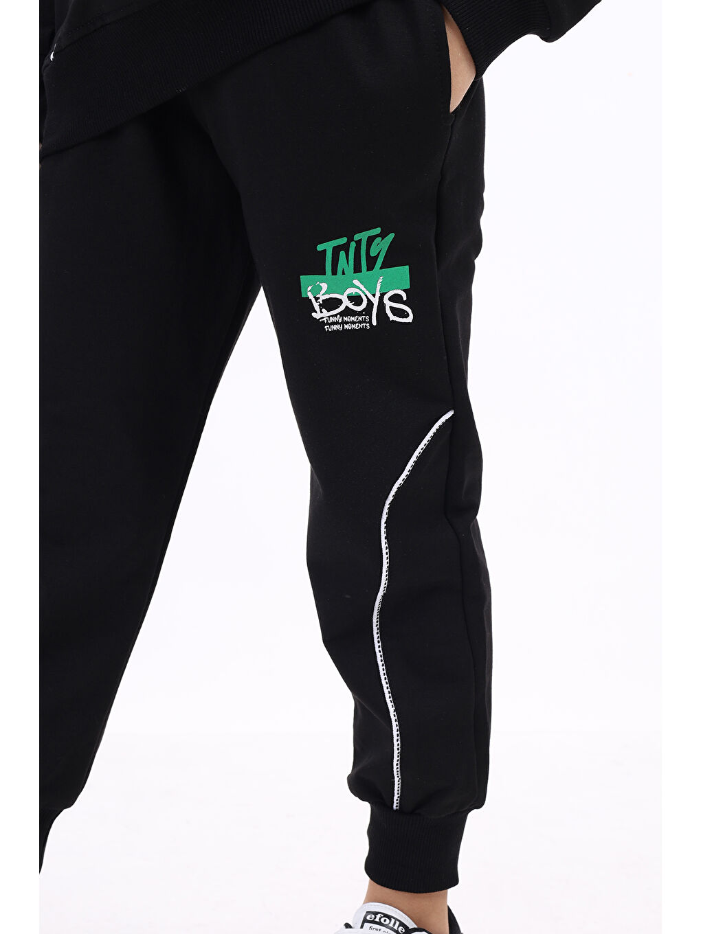 Siyah Erkek Çocuk Baskılı Eşofman Takım-1