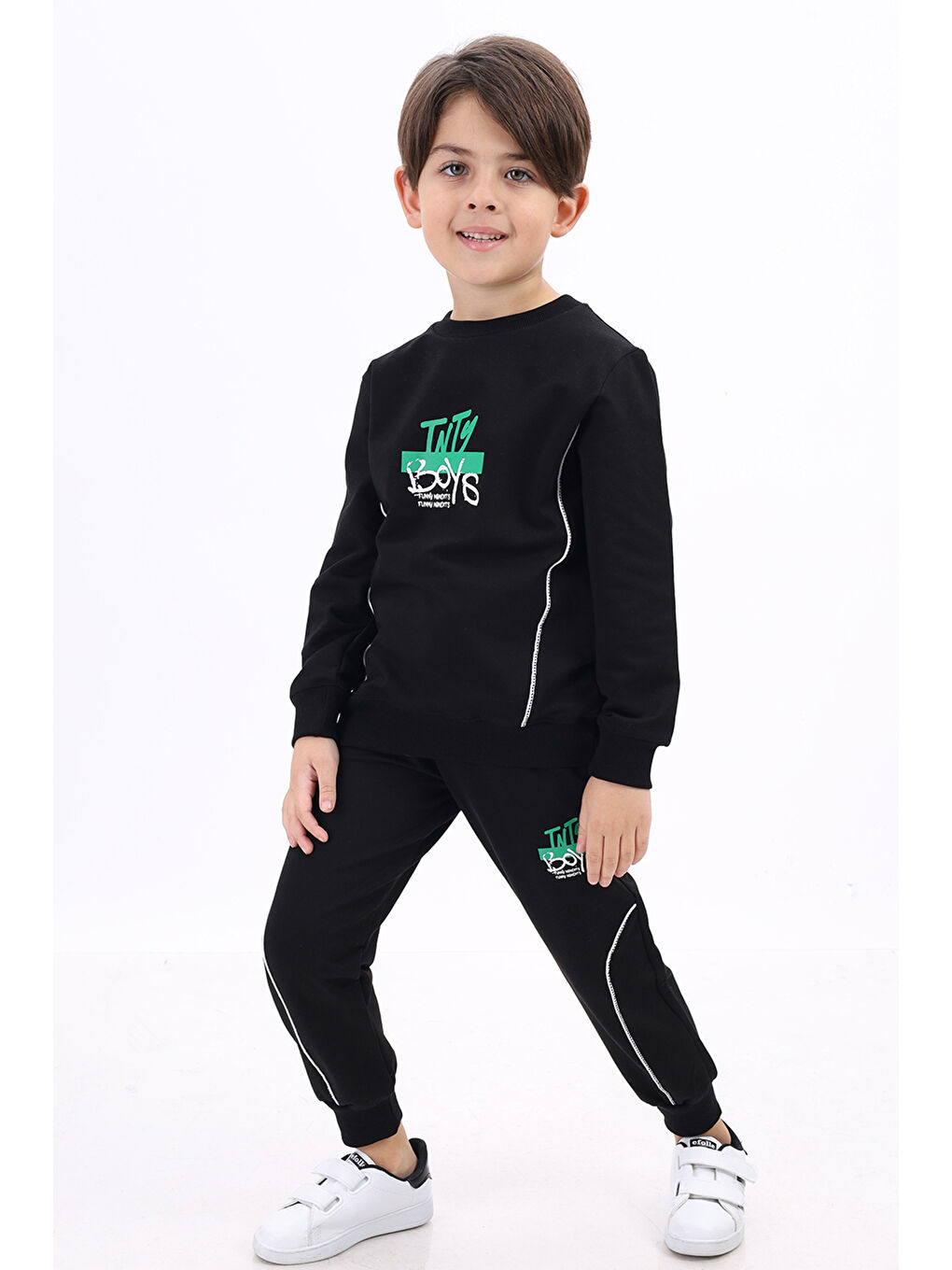 Siyah Erkek Çocuk Baskılı Eşofman Takım-3