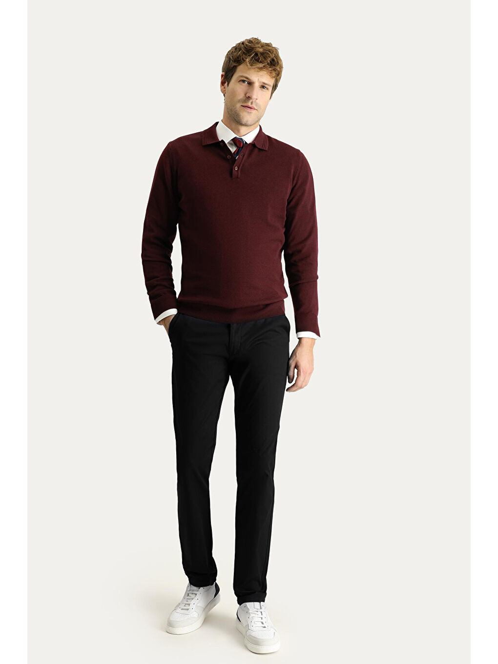 Siyah Regular Fit Elastanlı Kanvas / Chino Pantolon