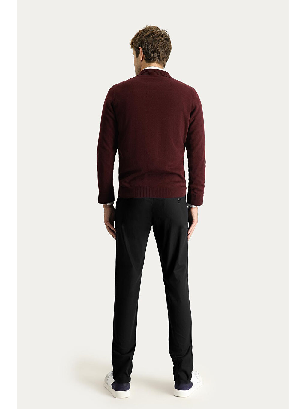 Siyah Regular Fit Elastanlı Kanvas / Chino Pantolon-1