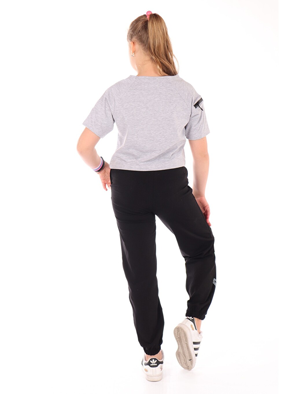 Gri Kız Çocuk Style Baskılı Eşofman Takım-2