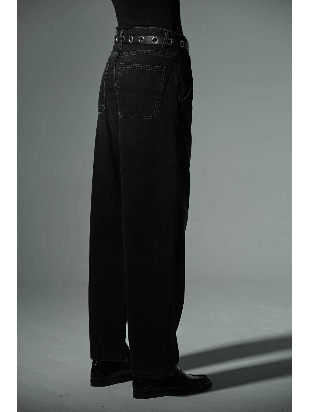 Gri Bol Kesim Ekstra Yüksek Bel Balloon fit baggy Jean Jean Salaş Kadın Pantolon @Cuneo Balon-4