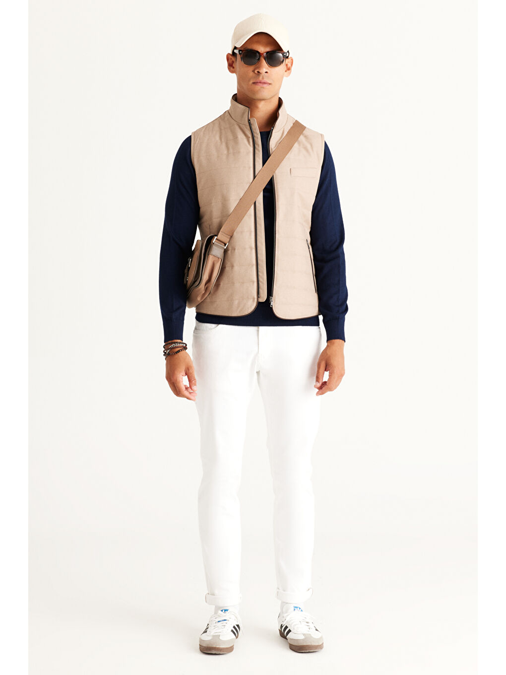 Erkek Lacivert Standart Fit Normal Kesim Bisiklet Yaka Triko Kazak-4