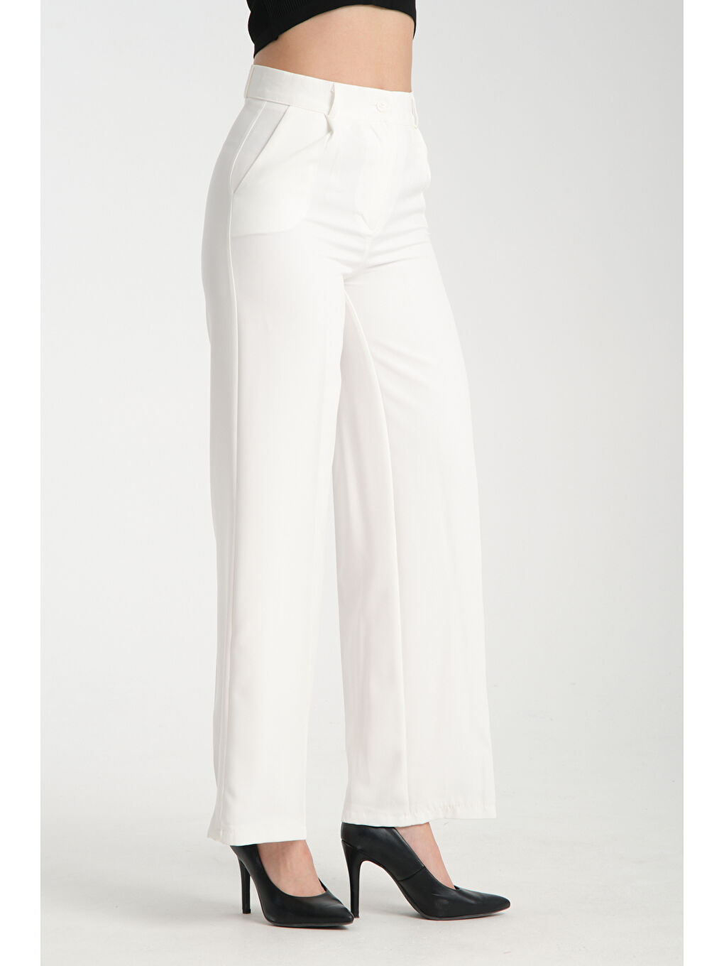 Ekru Kadın Palazzo Oversize Pantolon 2983-2