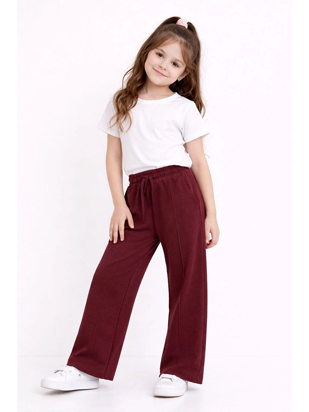 Mor Kız Çocuk Dökümlü Modal Pantolon 20608-1