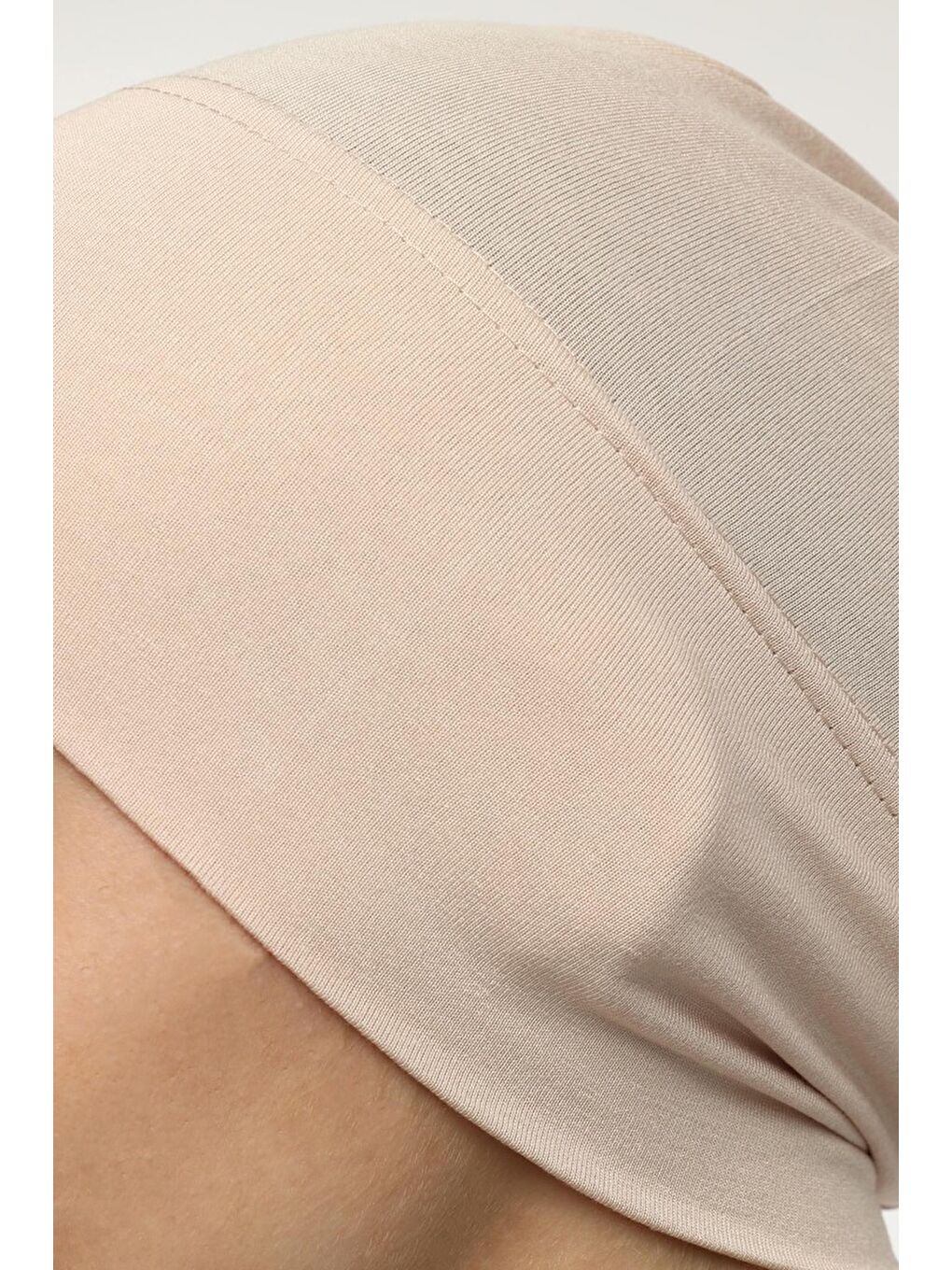 Bej Hazır Pratik Geçmeli Uzun Boru Tesettür Bonesi-3