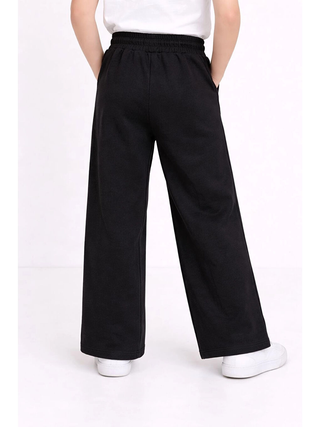 Siyah Kız Çocuk Dökümlü Modal Pantolon 20608-1