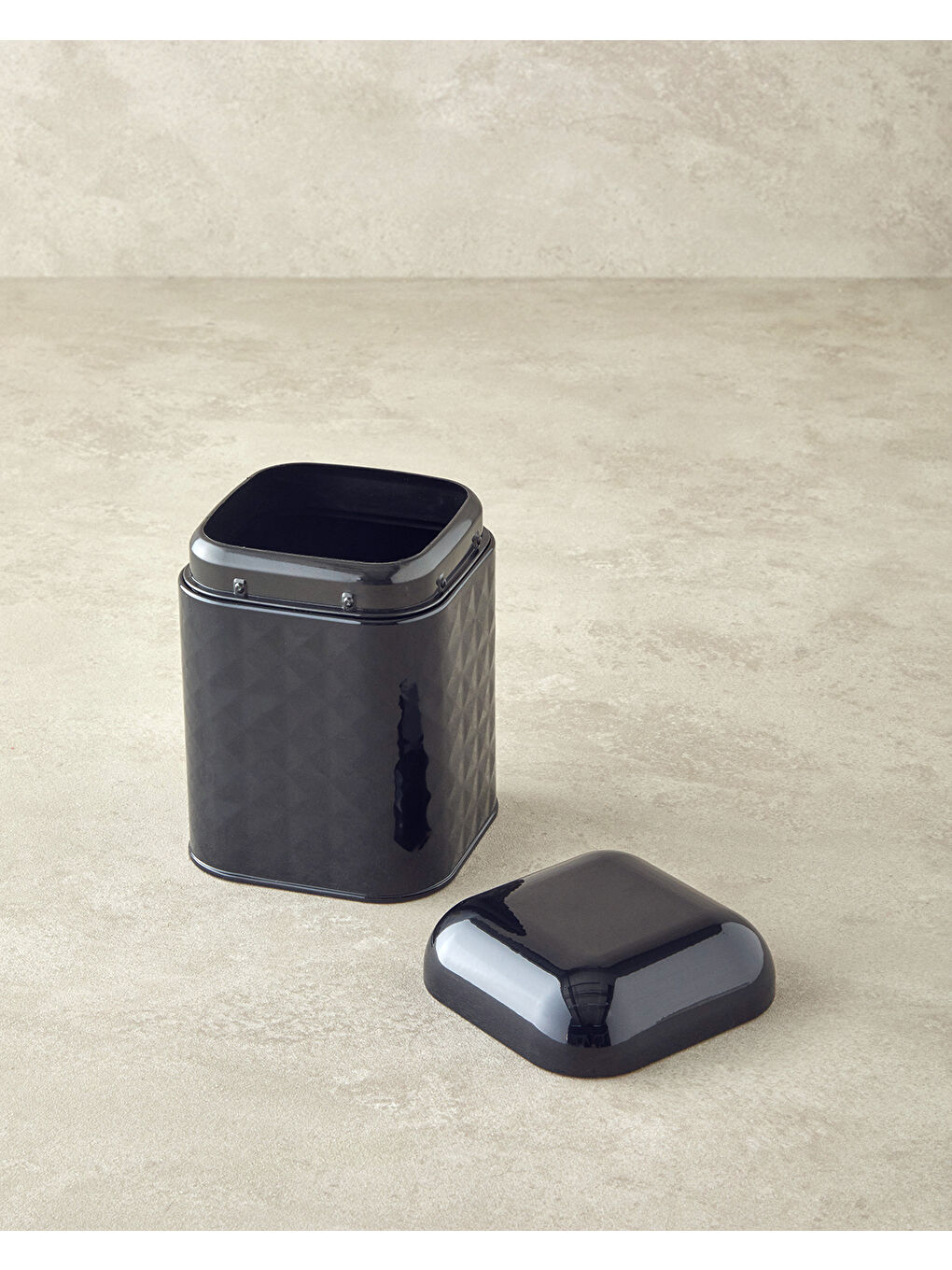 Salina Metal 4'lü Saklama Kabı 1.3 L x 9 L Siyah-2