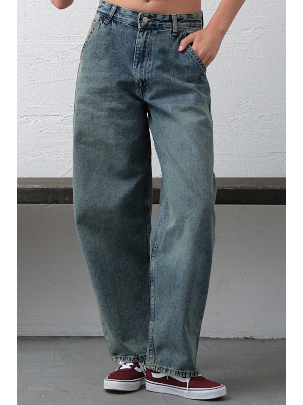 Mavi Bol Kesim Ekstra Yüksek Bel Balloon fit baggy Jean Jean Salaş Kadın Pantolon @Cuneo Balon-1
