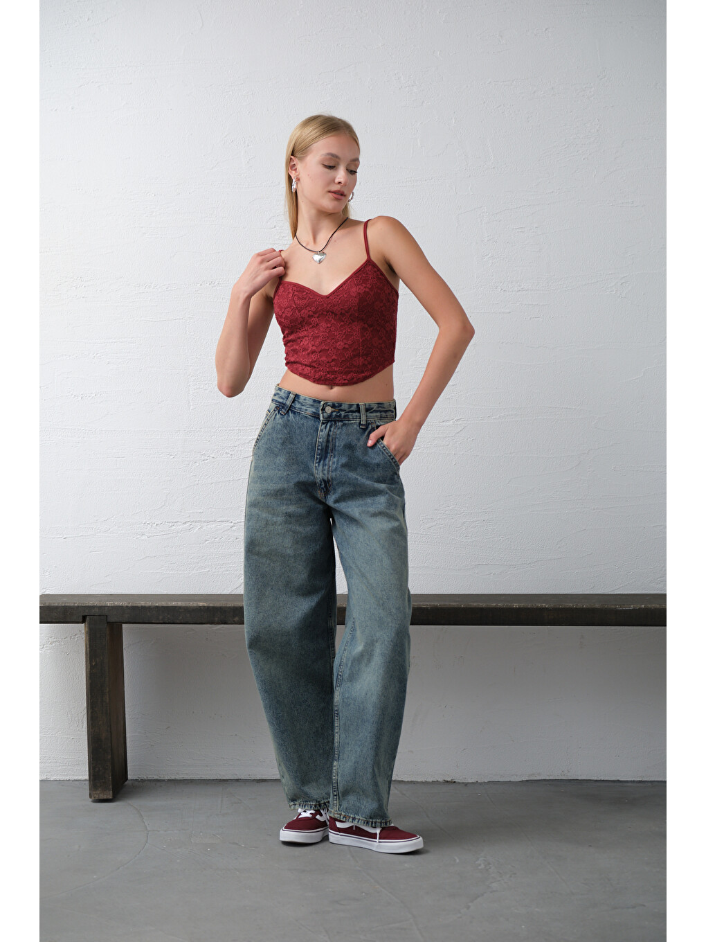 Mavi Bol Kesim Ekstra Yüksek Bel Balloon fit baggy Jean Jean Salaş Kadın Pantolon @Cuneo Balon-2