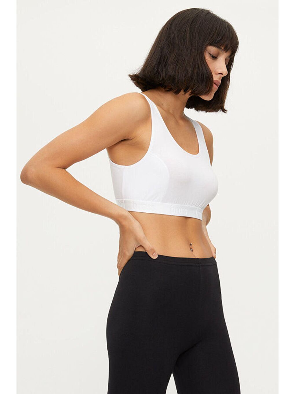 Karışık Likralı 2li Kadın Büstiyer Crop-1