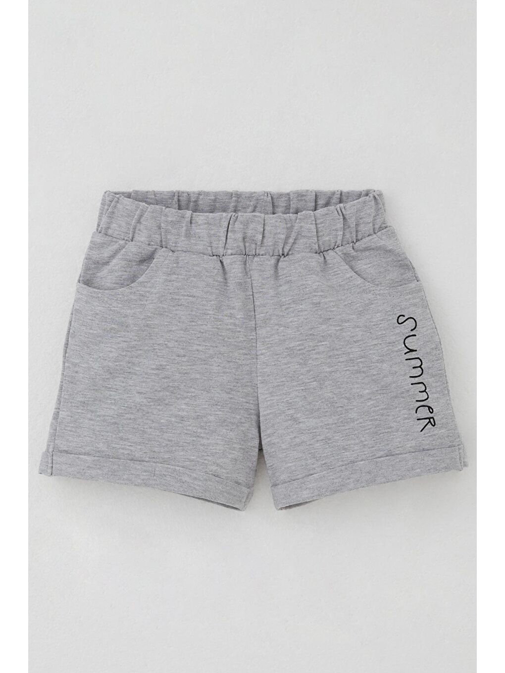 Pembe Kız Çocuk Şortlu Takım Yaz Temalı Karpuz Dilimi Baskılı Pudra (3-8 Yaş)-2