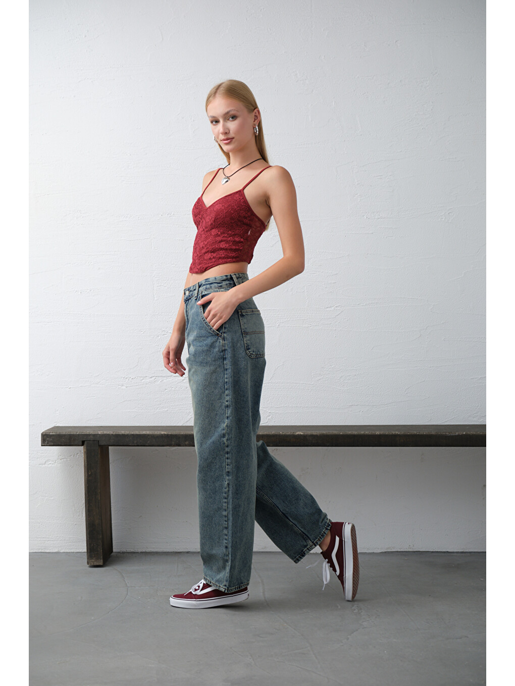 Mavi Bol Kesim Ekstra Yüksek Bel Balloon fit baggy Jean Jean Salaş Kadın Pantolon @Cuneo Balon-6