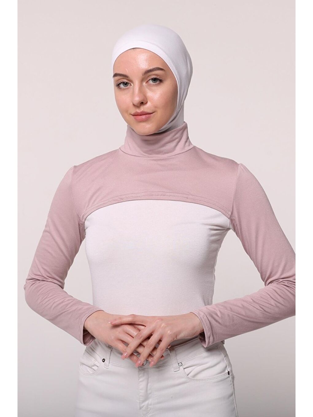 Altobeh Pembe Balıkçı Yakalı Boyunluklu Kolluk