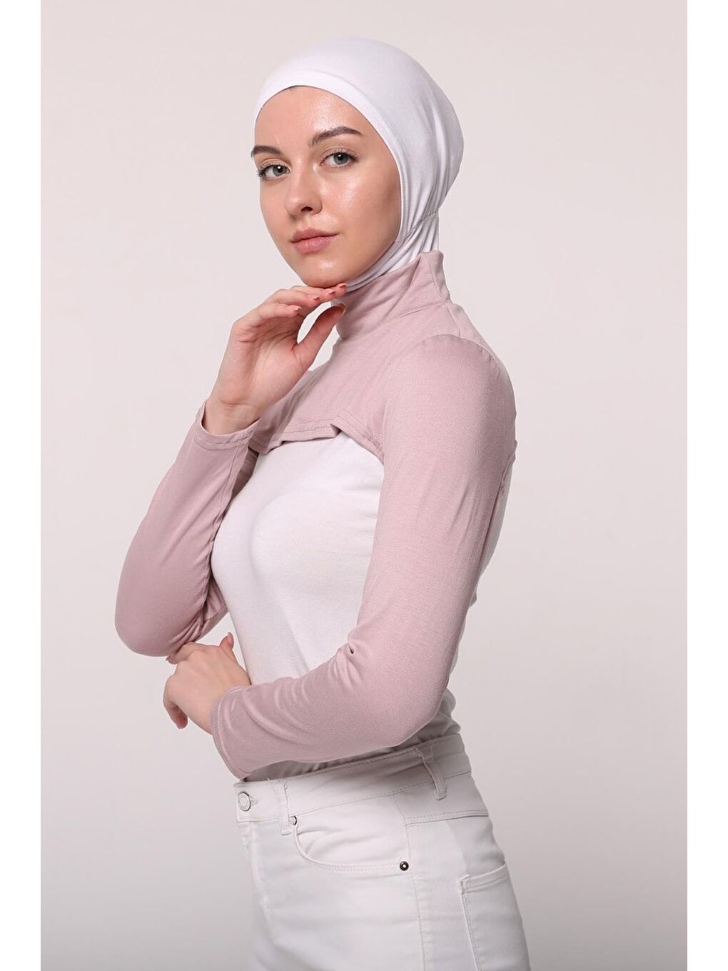 Altobeh Pembe Balıkçı Yakalı Boyunluklu Kolluk - 3