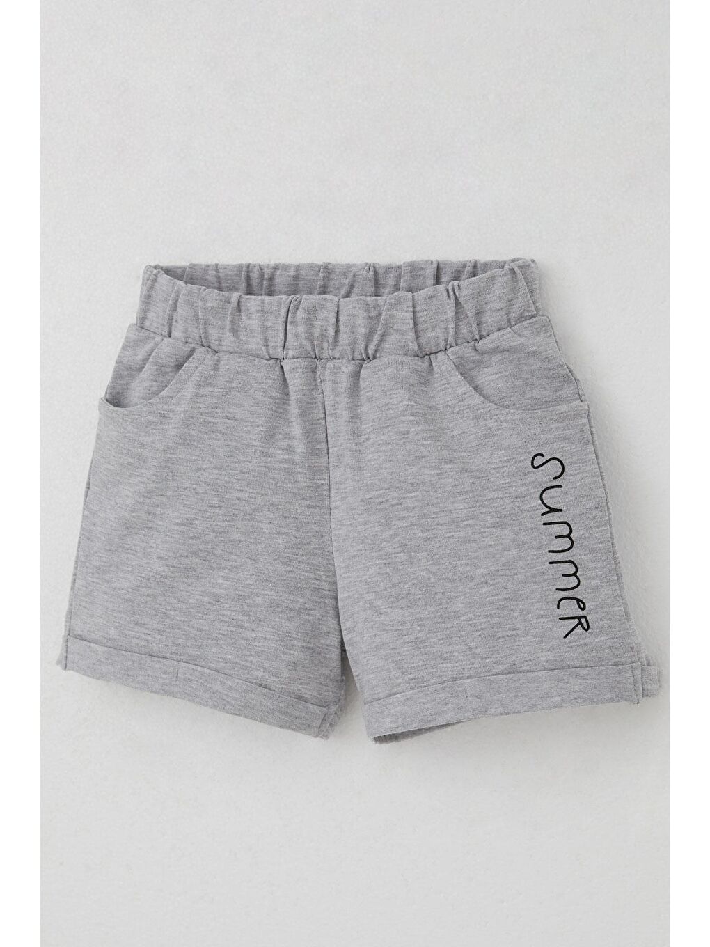 Pembe Kız Çocuk Şortlu Takım Yaz Temalı Karpuz Dilimi Baskılı Pudra (3-8 Yaş)-6