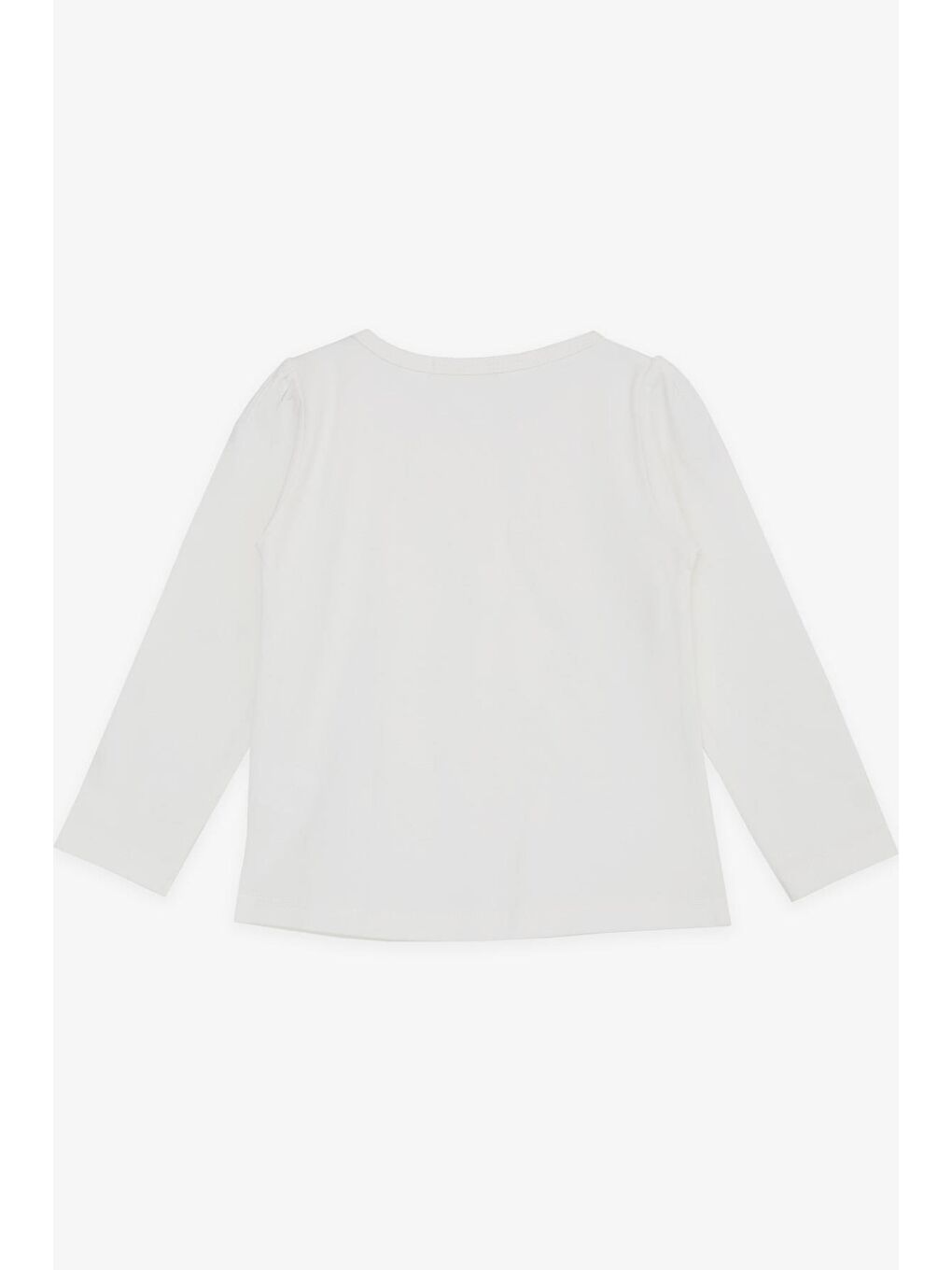 Kız Çocuk Uzun Kollu Tişört Güpürlü Fiyonklu Ekru  (3-8 Yaş)-1