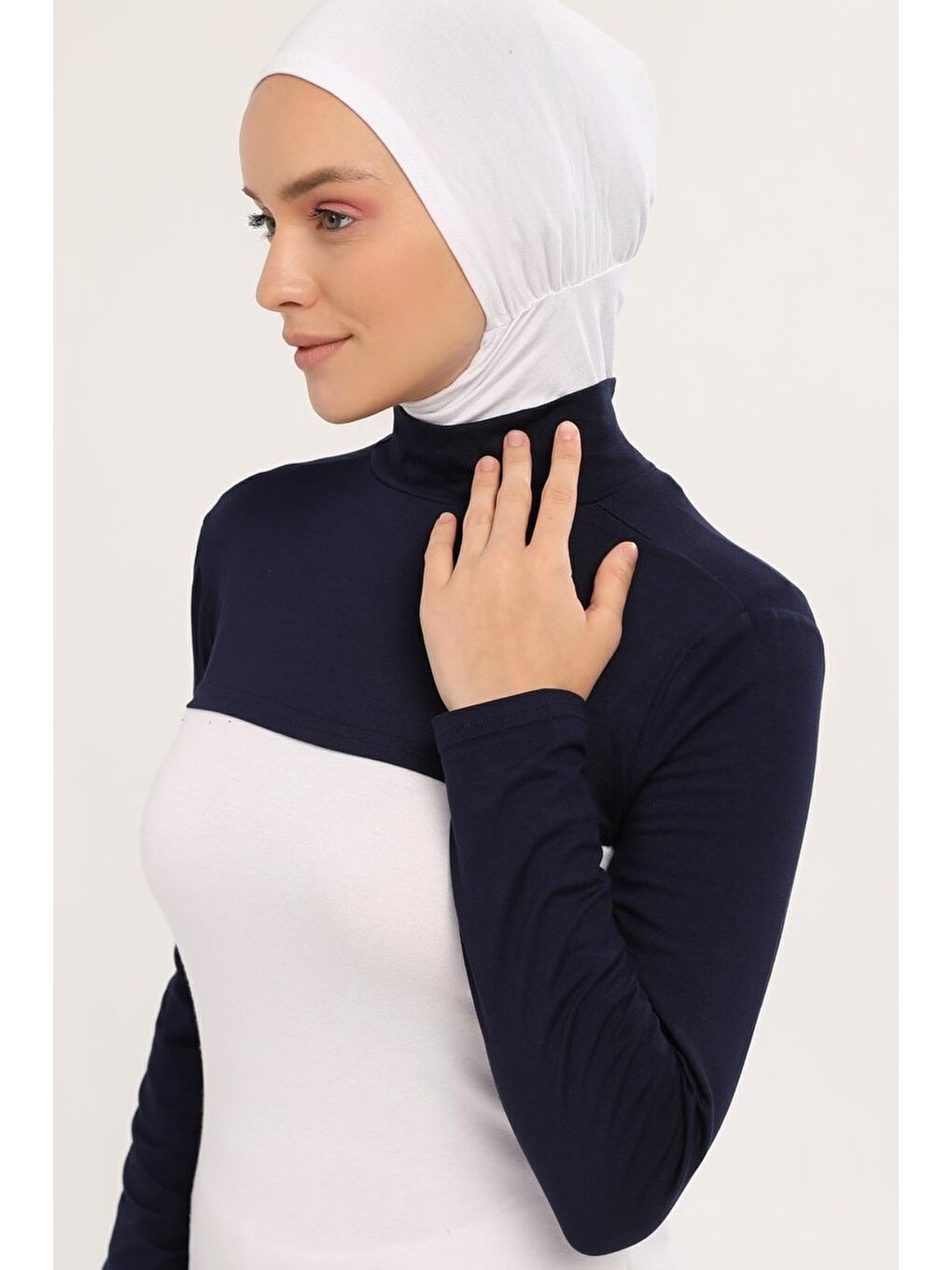 Lacivert Balıkçı Yakalı Boyunluklu Kolluk-1