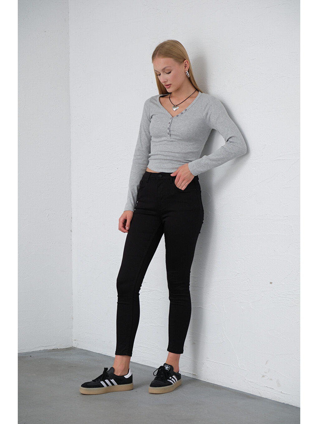 Siyah Süper Esnek Kumaş Pamuk Saten Jegging Kadın Skinny Dar Paça 5 Cep Pantolon @Carpi-6
