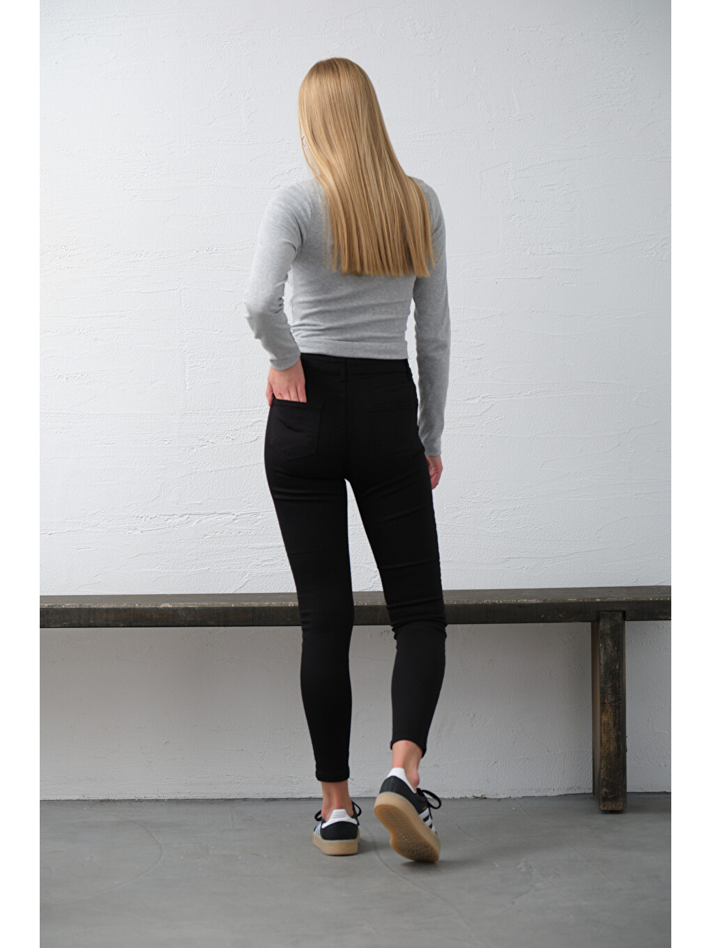 Siyah Süper Esnek Kumaş Pamuk Saten Jegging Kadın Skinny Dar Paça 5 Cep Pantolon @Carpi-7