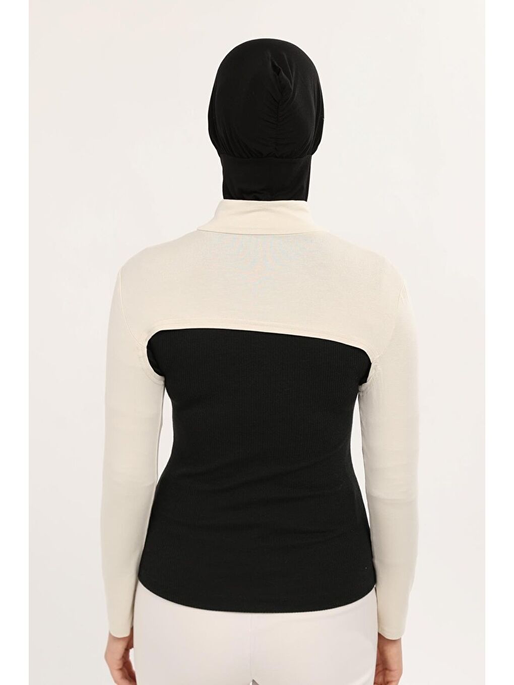 Ekru Balıkçı Yakalı Boyunluklu Kolluk-3