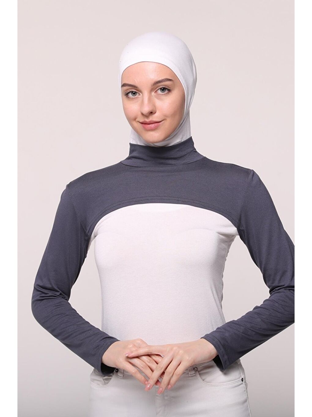 Altobeh Gri Balıkçı Yakalı Boyunluklu Kolluk