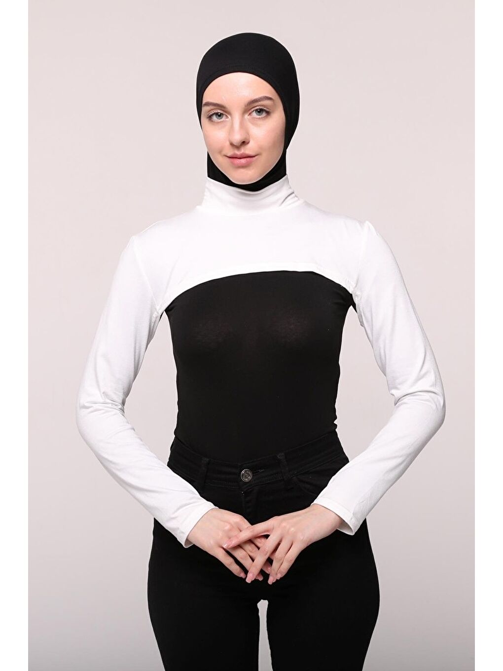 Altobeh Ekru Balıkçı Yakalı Boyunluklu Kolluk