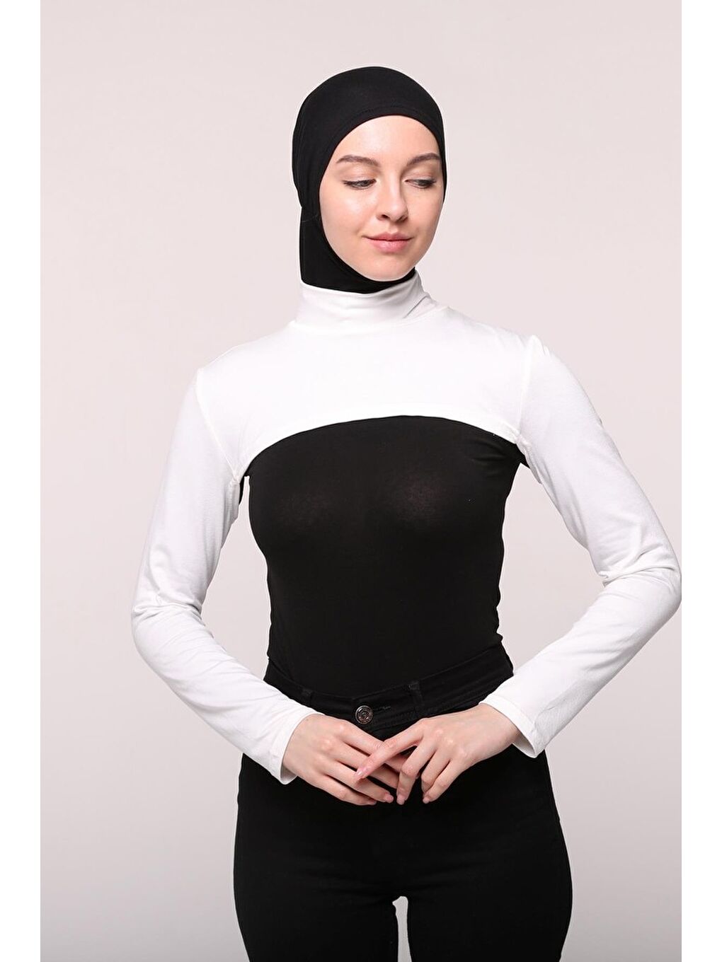 Altobeh Ekru Balıkçı Yakalı Boyunluklu Kolluk - 1