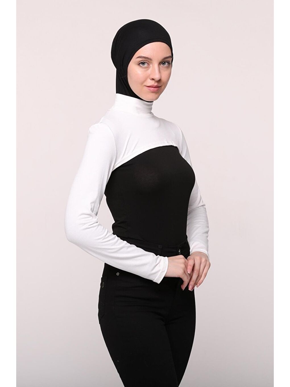 Altobeh Ekru Balıkçı Yakalı Boyunluklu Kolluk - 2