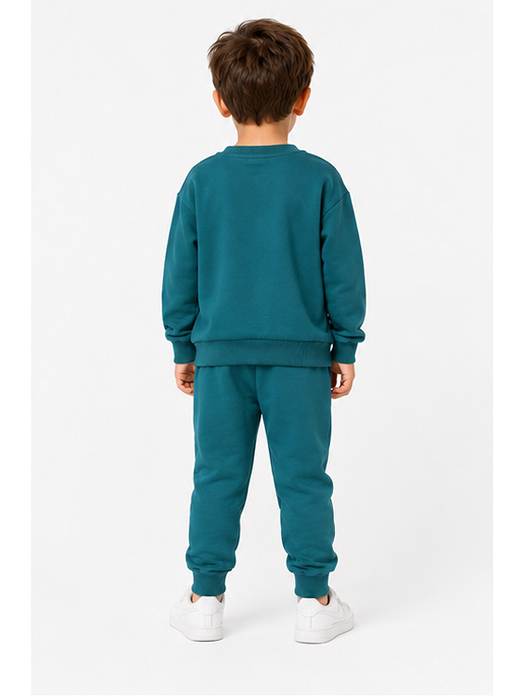 Yeşil Erkek Çocuk Kaykay Baskılı Sweatshirt Eşofman Altı 2’li Takım 1-4 Yaş Ak115-4