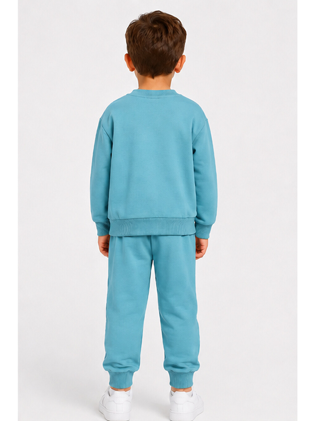Yeşil Erkek Çocuk Kaykay Baskılı Sweatshirt Eşofman Altı 2’li Takım 1-4 Yaş Ak115-4