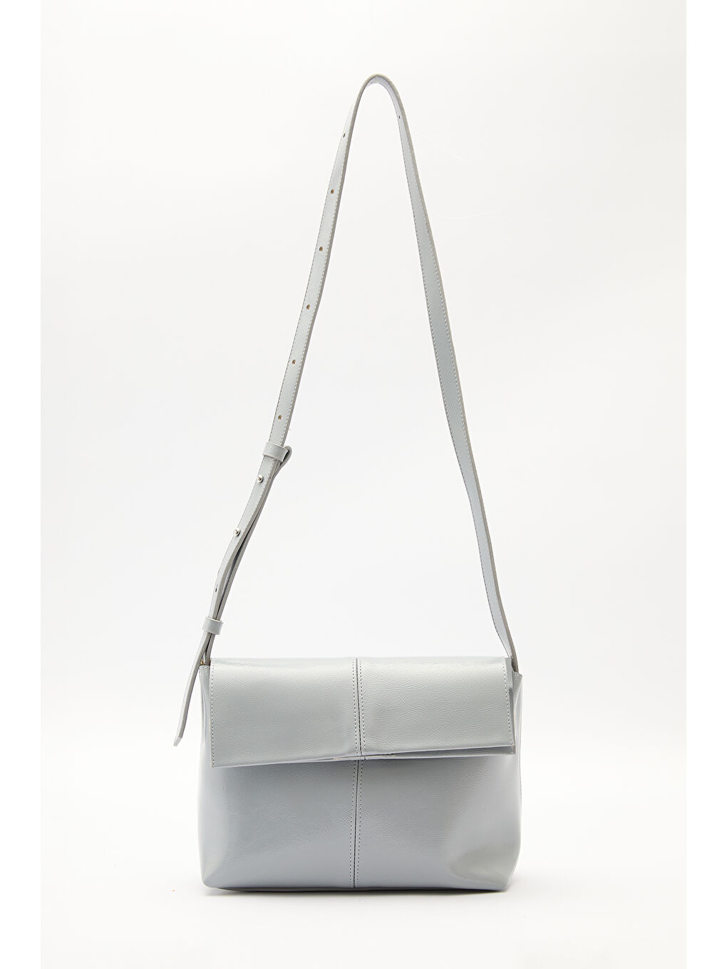 Kapaklı Deri Çanta Mavi-3