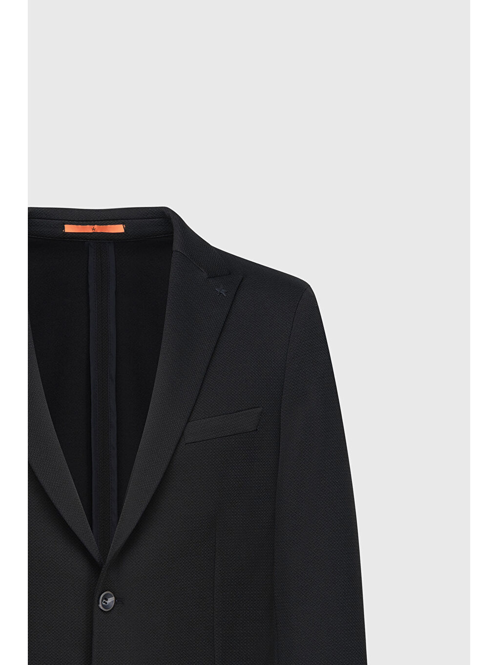 Erkek Siyah Slim Fit Dar Kesim Kırlangıç Yaka Desenli Torba Cepli Ceket-8