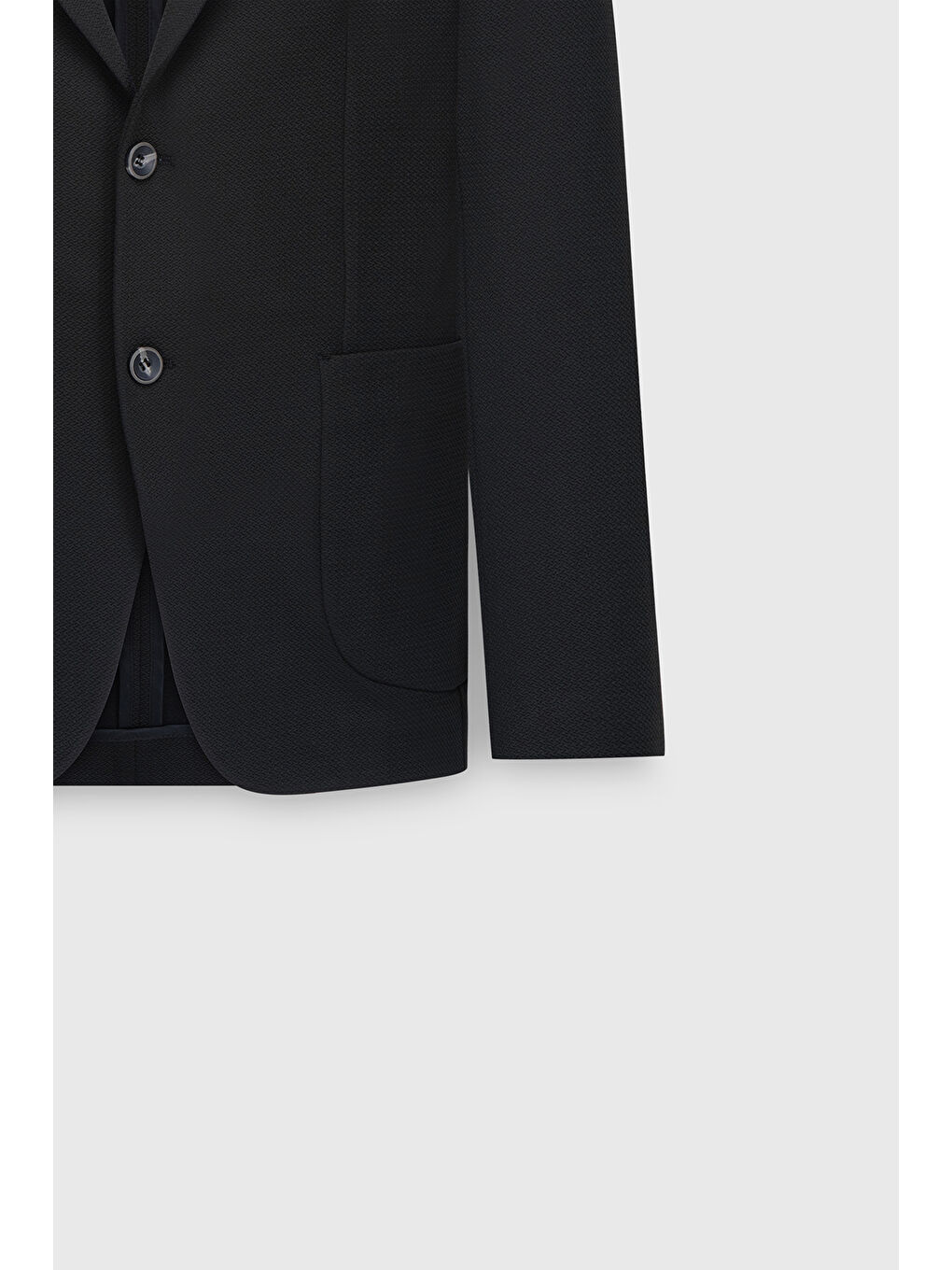 Erkek Siyah Slim Fit Dar Kesim Kırlangıç Yaka Desenli Torba Cepli Ceket-9