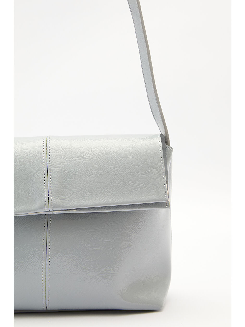 Kapaklı Deri Çanta Mavi-4