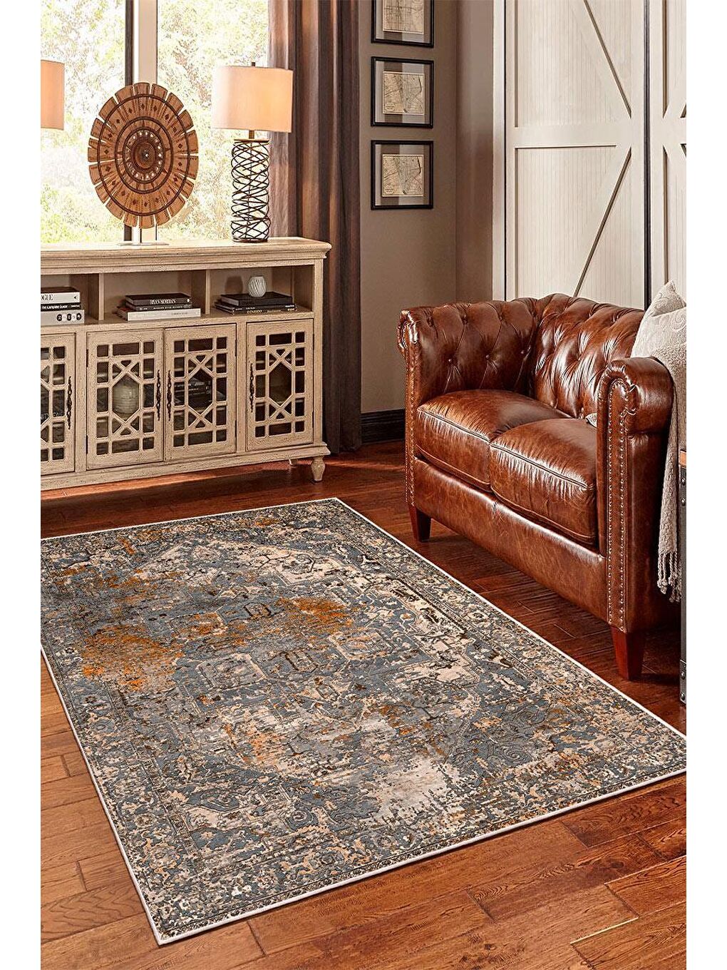 Kahverengi Premium Kalite, Pamuk ve Kaydırmaz Taban, Yıkanabilir, Modern Halı  100 x 200 cm