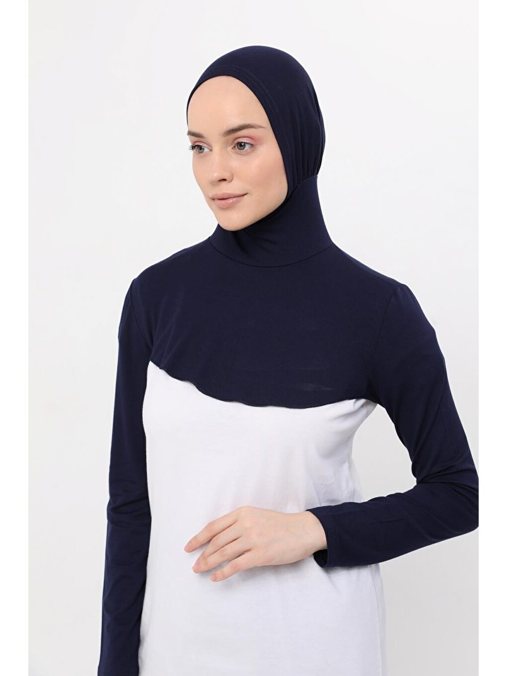 Altobeh Lacivert Boyunluklu Boneli Uzun Kolluk