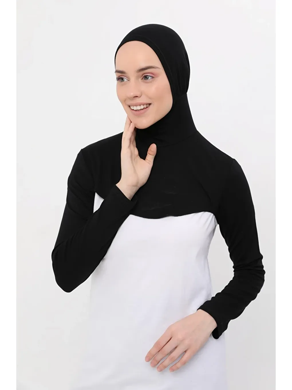 Altobeh Siyah Boyunluklu Boneli Uzun Kolluk