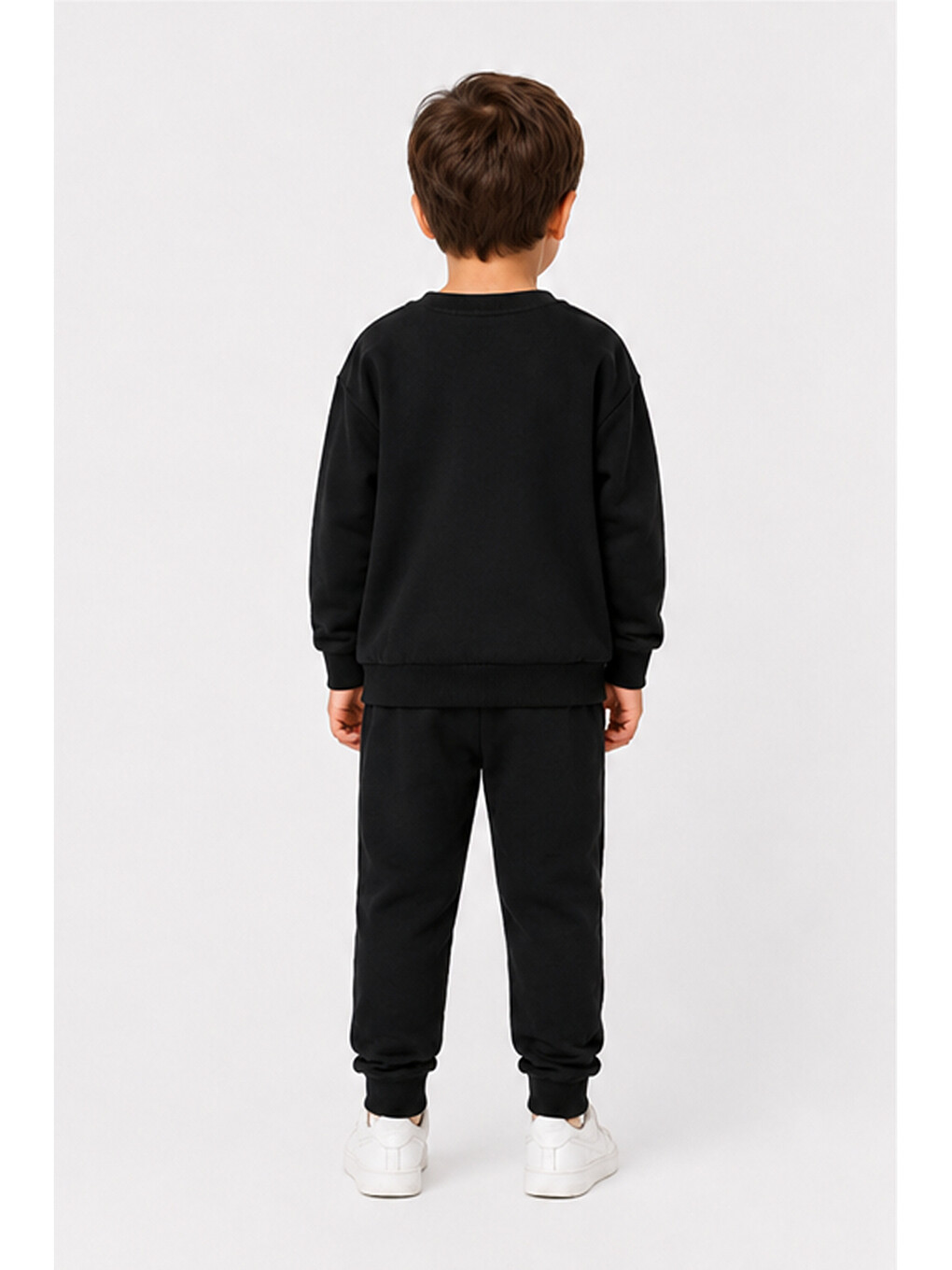 Siyah Erkek Çocuk Kaykay Baskılı Sweatshirt Eşofman Altı 2’li Takım 1-4 Yaş Ak115-4