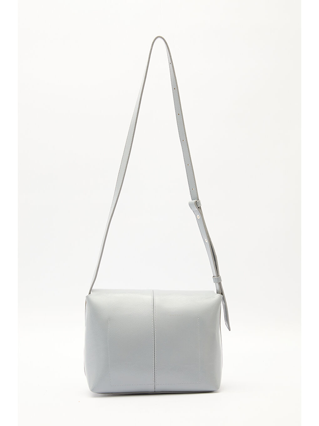 Kapaklı Deri Çanta Mavi-7