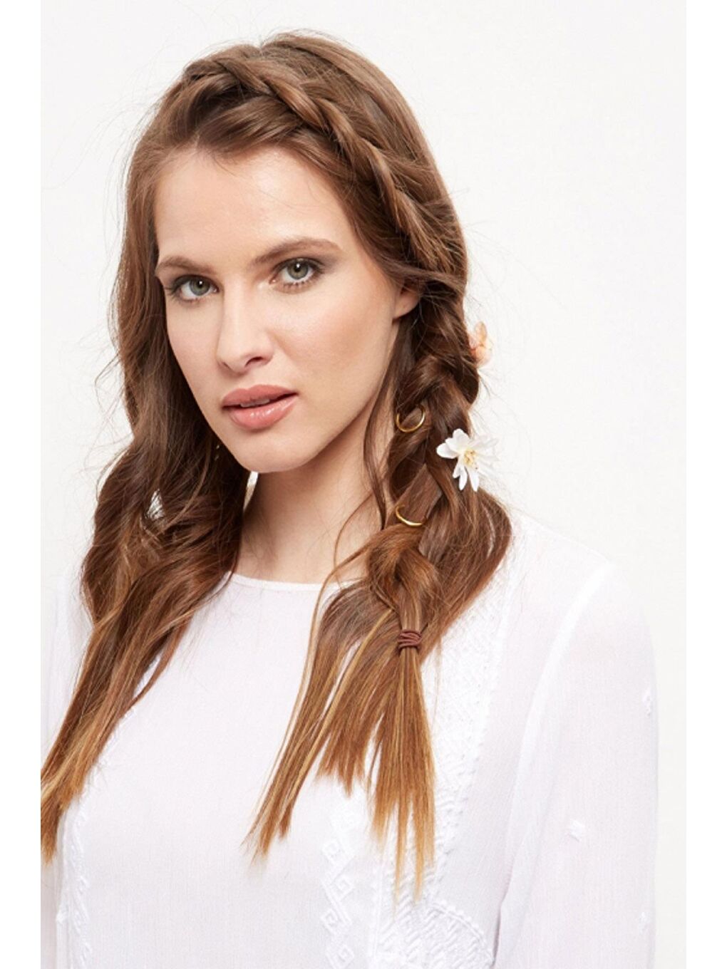 Sarı Papatya Saç Küpesi 7'li