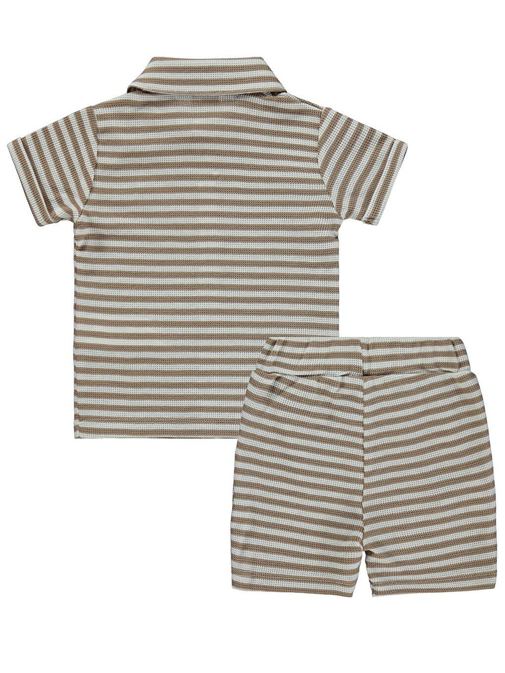 Baby Çizgili 6-18 Ay Takım - Kahverengi-2
