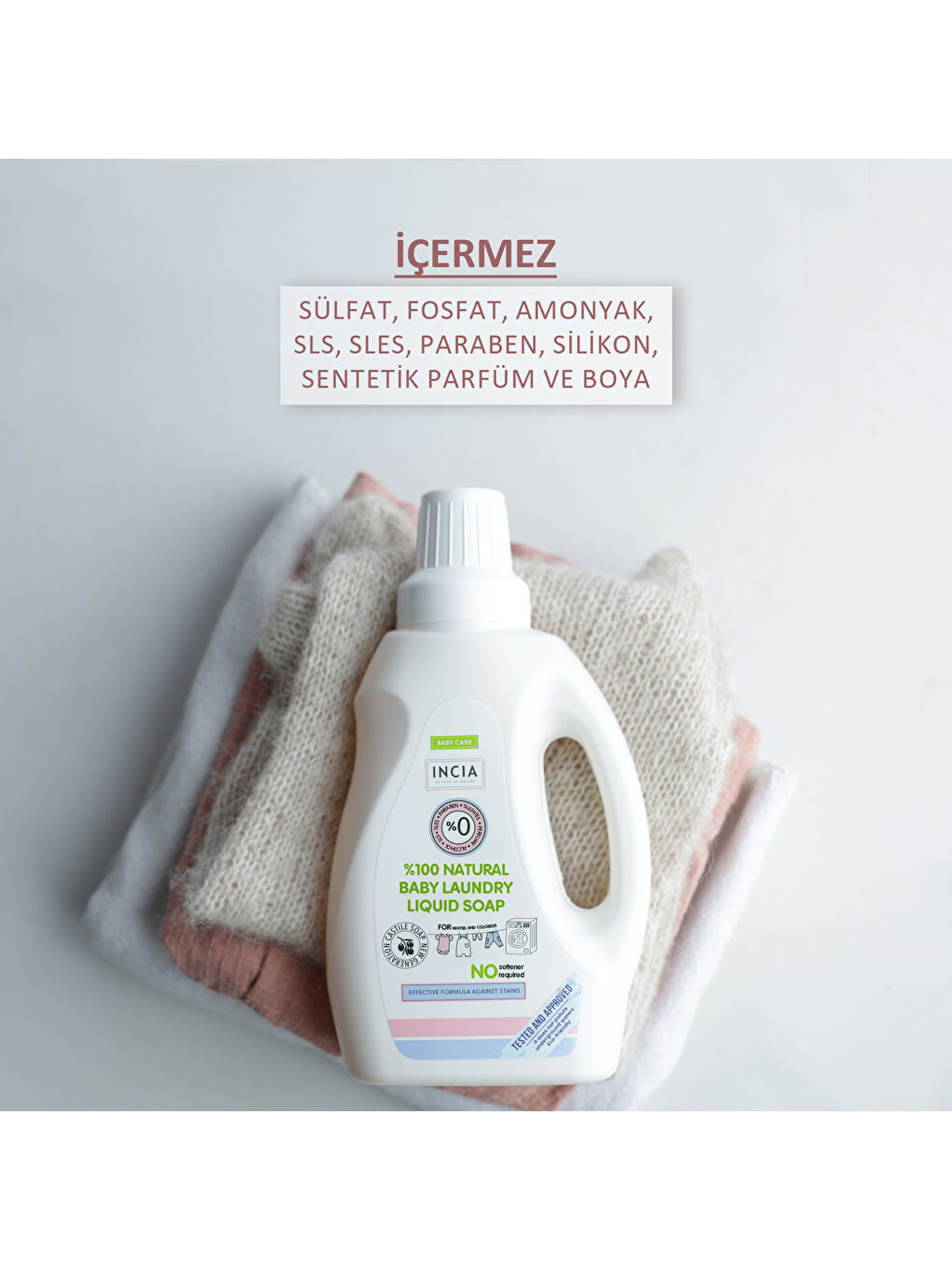INCIA %100 Doğal Bebek Çamaşır Sabunu Bitkisel Deterjan Kendinden Yumuşatıcılı Lavanta 750 ml - 2