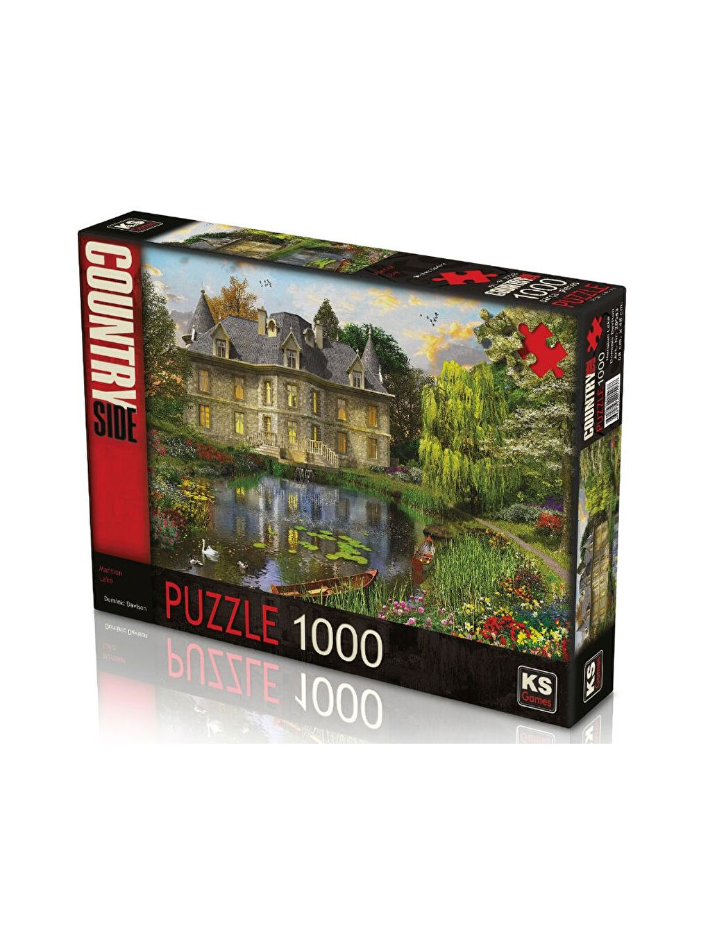 KS GAMES Renksiz Puzzle 1000 Parça Mansion Lake 20543