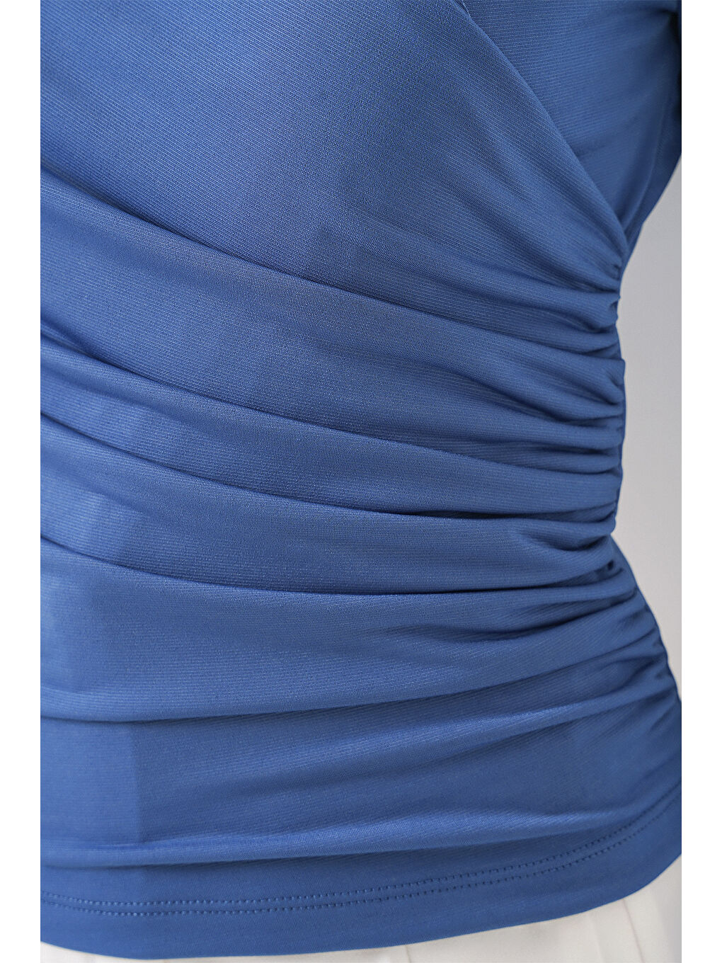 939 Anvelop Yaka Sandy Bluz - İndigo-4